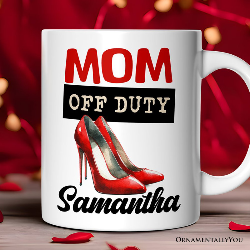 Tasse «Mom Off Duty» de maman, un cadeau amusant pour maman avec un nom personnalisé