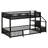 Twin Floor Bunk Bed With Storage Ladder And Guardrails-2109477787