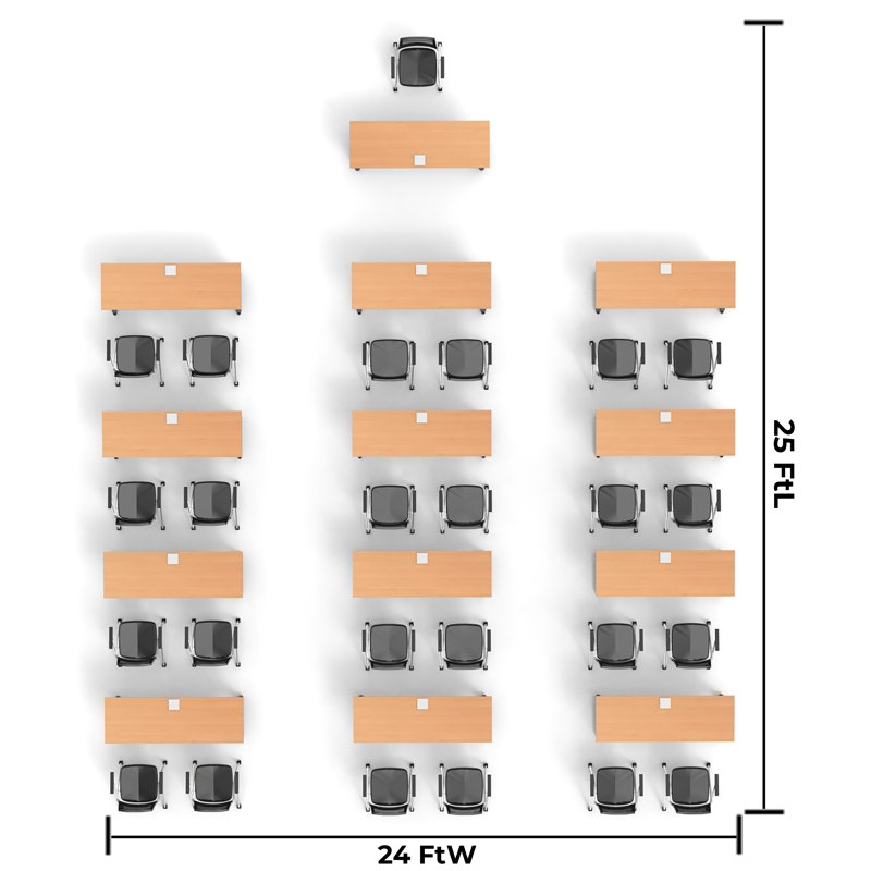 Tables Training Meeting Seminar Classroom 13Pc Beech Folding Industrial Caster Z-Base. Tables Connect.  Modesty Panel, Shelf, Power+Usb Outlet. Fold+Nest For Storage (Seating Not Included).