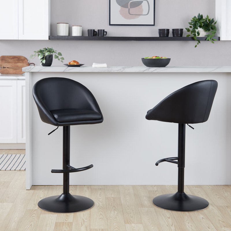 Tabouret de bar Maddison, Noir, noir, noir, noir, Noir, noir, noir, noir