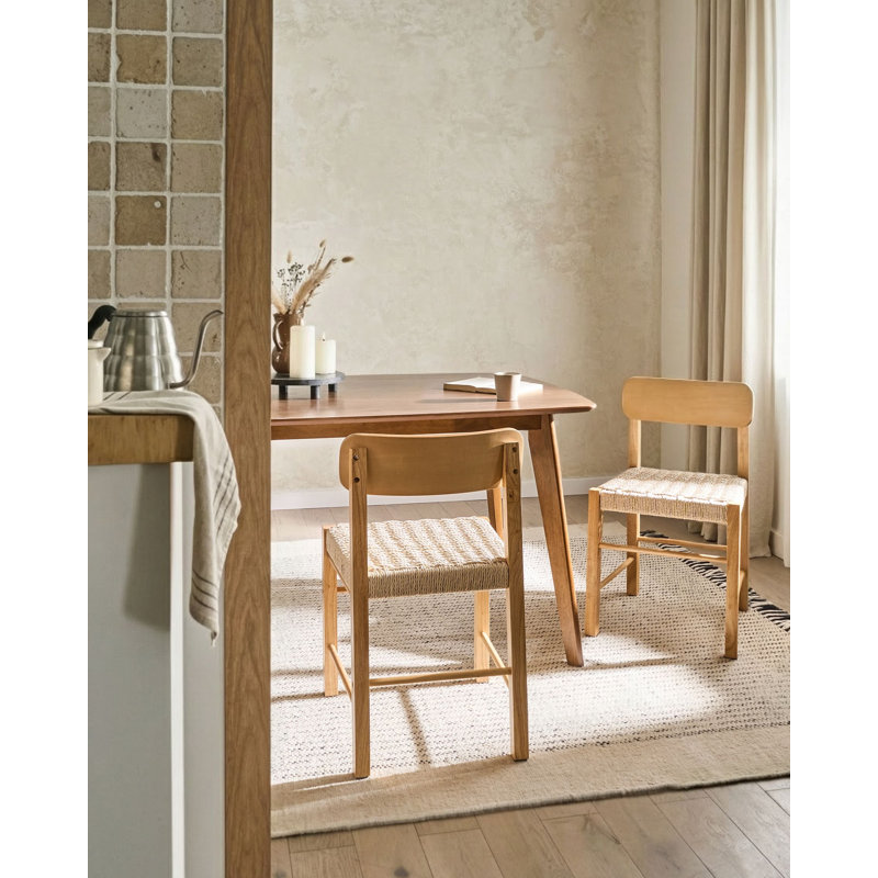 45cm H Solid Wood Side Chair, Beige