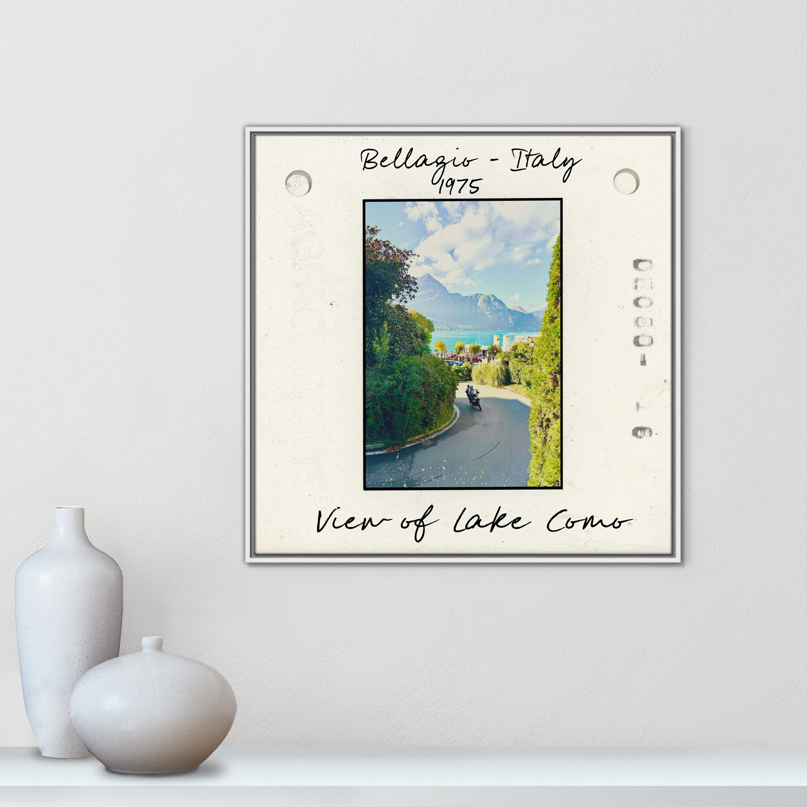 Ritona "Bellagio, Italy - Lake Como" Print, White Floater Framed Canvas, 31.5" H x 31.5" W x 2" D