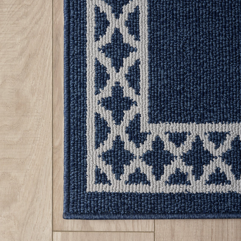Nautica Collin Border Machine Washable All Loop Tufted Rugs 1-Piece, Runner 2'2" x 6'