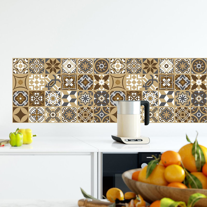 129.03cm W x 129.03cm L PVC Peel and Stick Mosaic Tile