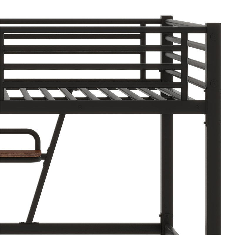 Lit mezzanine pour enfants Catlyn, Noir, Double