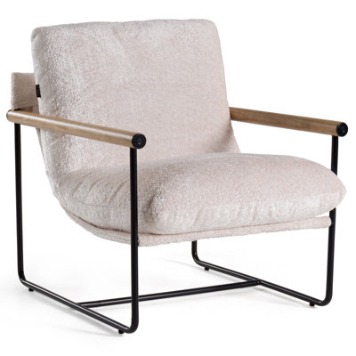 Mayher - Modern Beige Fabric Accent Chair