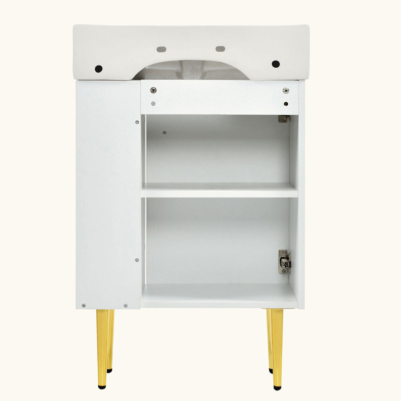 Meuble-lavabo moderne sans lavabo avec rangement à gauche