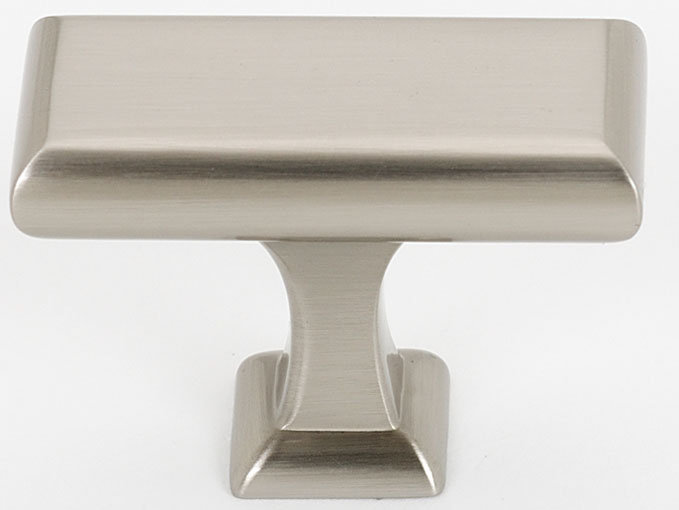 Manhattan Rectangular Knob, Satin Nickel