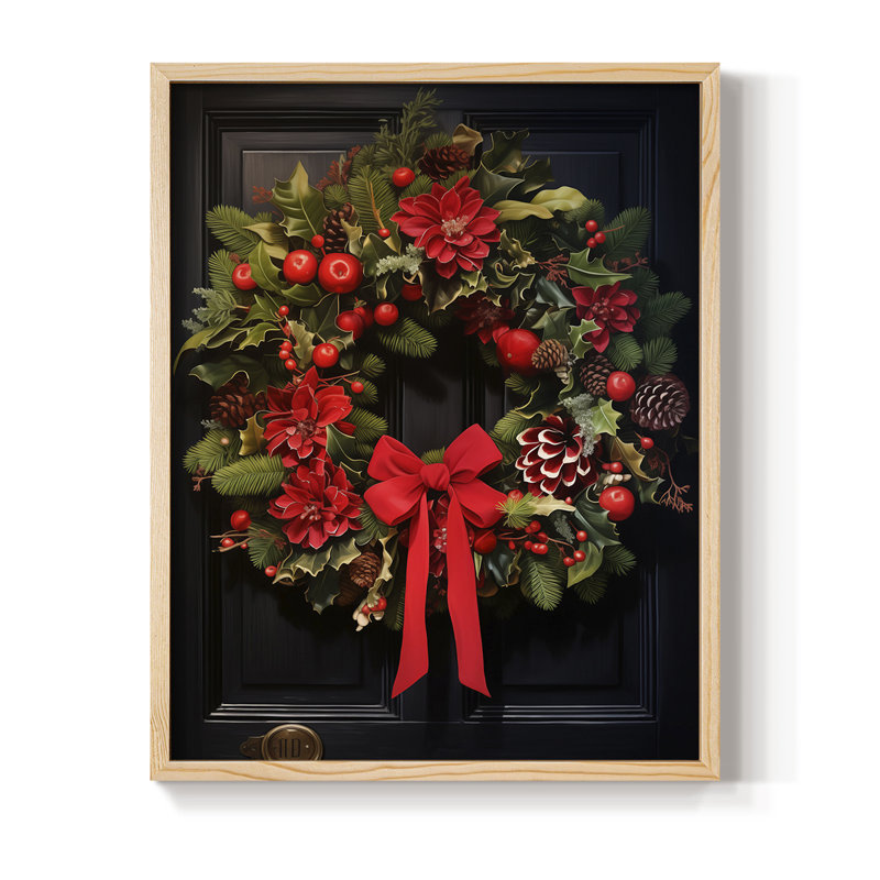 «Christmas Holiday Art DCL XXVII», reproduction d'art encadrée - bois massif, H 30 po x l 24 po, Naturel