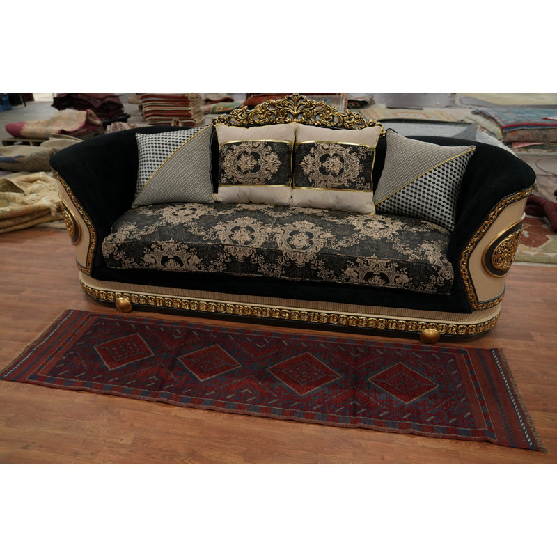 Geometric Wool Runner Rug 2x8