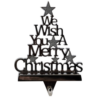 Porte-chaussette d'arbre de Noël «We Wish You A Merry Christmas» - 6,25 po