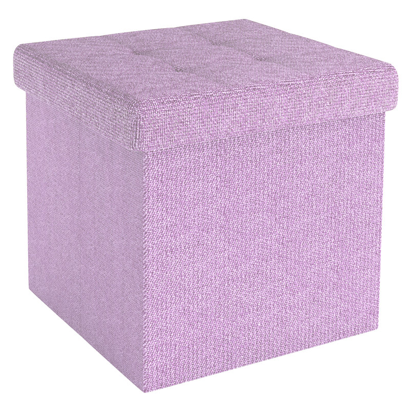 Ewaoluwa 38cm Wide Square Solid Colour Ottoman with Storage, Purple