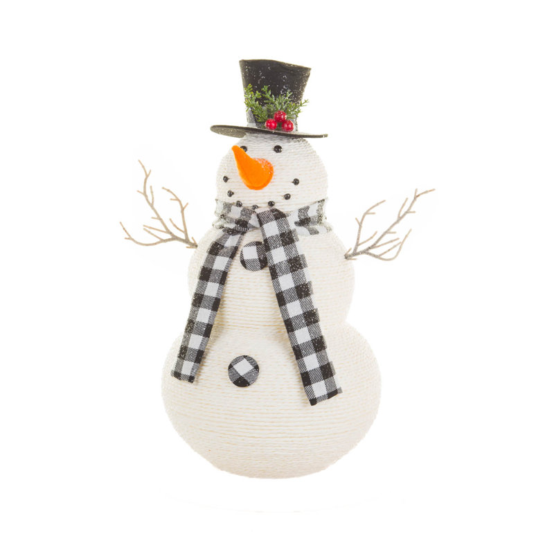 Bonhomme de neige blanc souriant