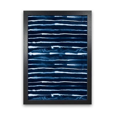 Electric Ink Lines Navy - Print