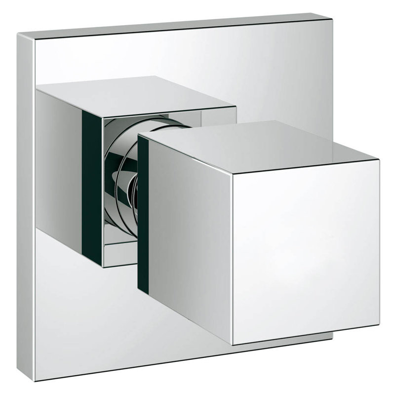 Modern Eurocube Chrome Shower Trim with Square Concealed Valve