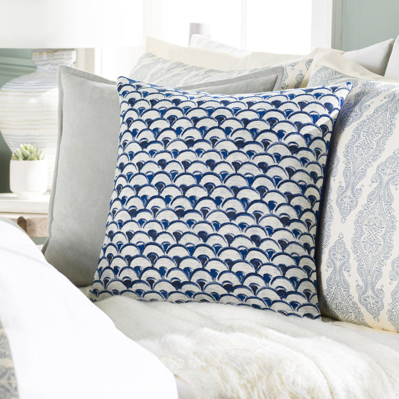 Sanya Geometric Cotton Blend Throw Pillow, 22" x 22", Polyester/Polyfill