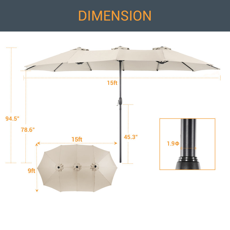Parasol de marché 180,1 po Saidy, Sable