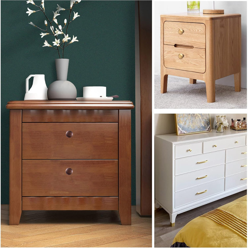 Paquet de 6 boutons d'armoire - Poignées rondes en alliage d'aluminium pour cuisine, salle de bain, commode, armoire avec vis incluses