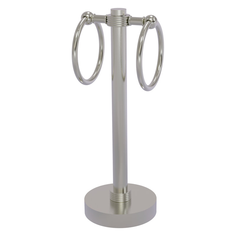 Porte-serviettes invité 2 anneaux, Nickel satiné