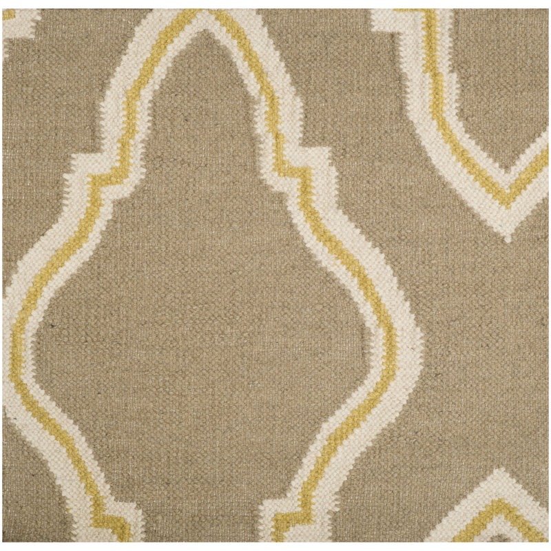Tapis taupe en laine tissé à la main Larksville, Tapis de couloir 2 pi 6 po x 8 pi