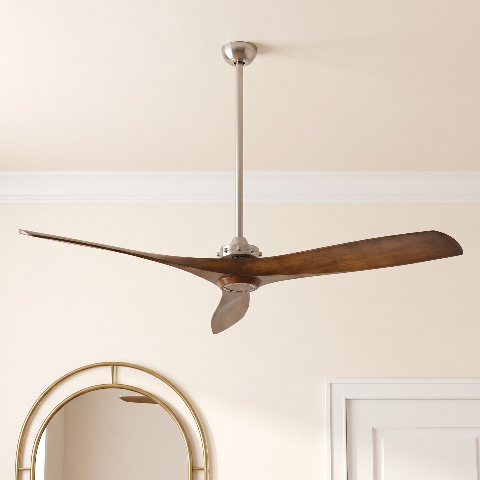 60" Ceiling Fan, Brushed Nickel/Distressed Koa