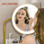 Ensemble de coiffeuse et tabouret de maquillage avec miroir, tiroir, blanc