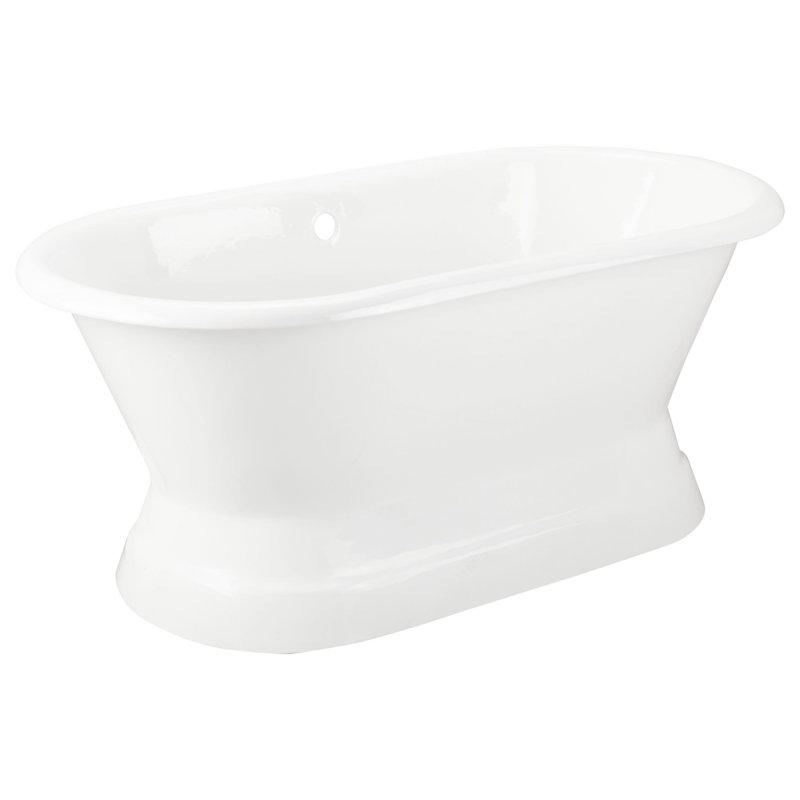 Henley 66" Cast Iron Double-Ended Pedestal Tub with Rolled Rim