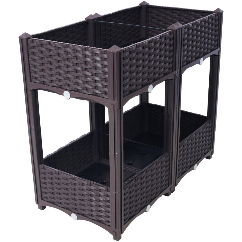 Planter Raised Beds - Elevated Planter Garden Box With Drainage Plug Raised Garden Beds For Vegetable/Flower/Herb Outdoor Standing Planter Beds Gardening Kit,31.5"X15.7"X27.7"