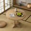 Table de salle à manger ronde extensible de style campagnard pour cuisine ou salle à manger (finition en bois naturel)-249157911