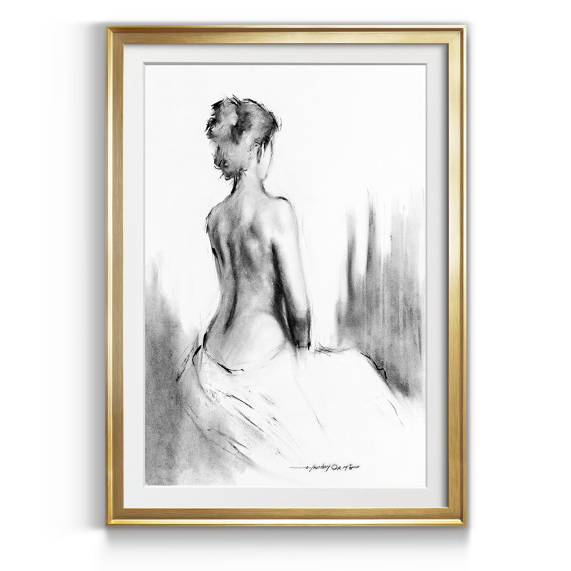 Silhouette douce I - reproduction de cadre photo, H 26,5 po x l 36,5 po x P 1,5 po, Doré