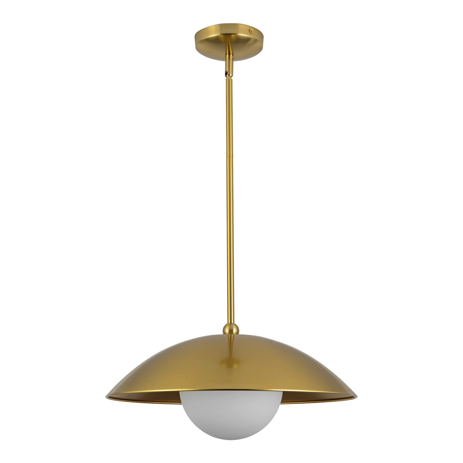 Mire 17-in Pendant with Opal Glass, Brushed Gold/Opal Glass