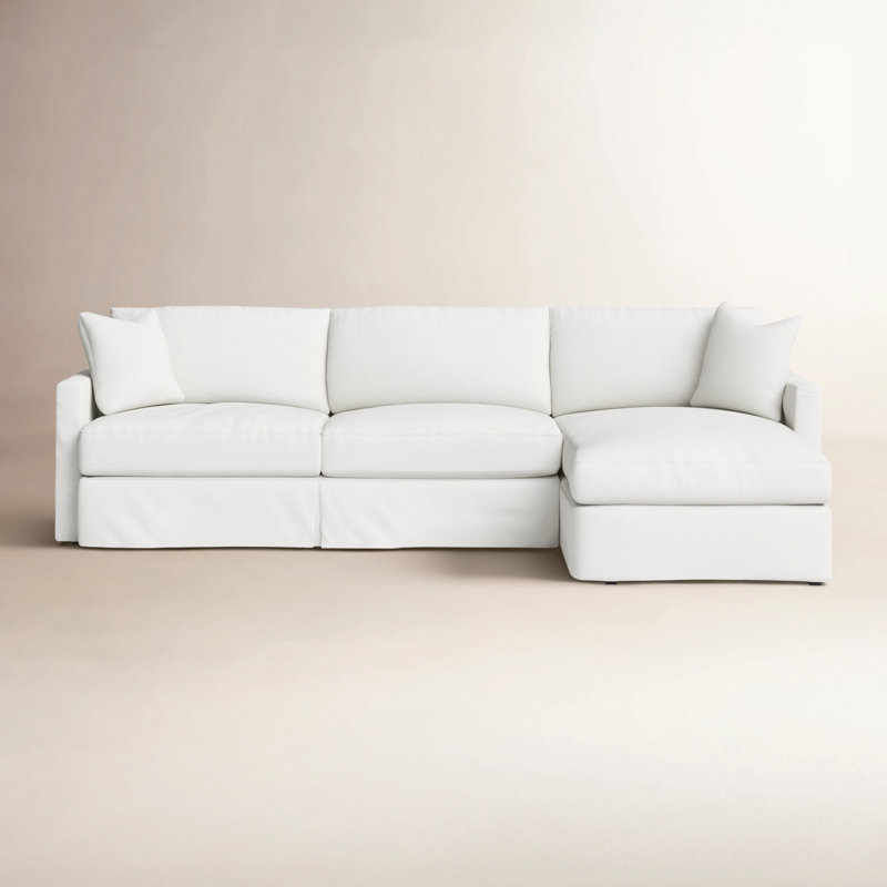 Hartig Upholstered L-Shaped Sectional, Zuma Charcoal Textured Linen, Left Hand Facing