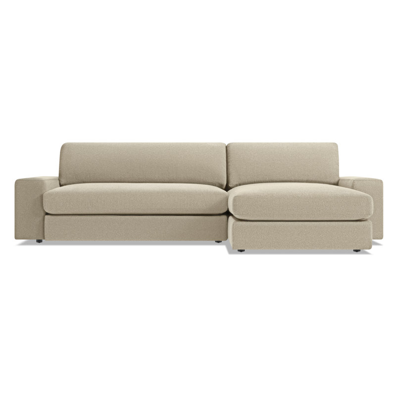 Esker Chaise Sectional, Kelso Blue Polyester, Right Hand Facing