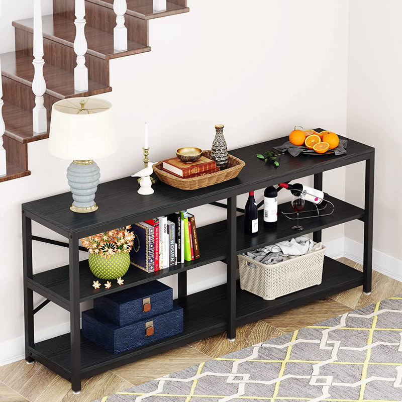 70.86'' Extra Long Console Table, Black, Black