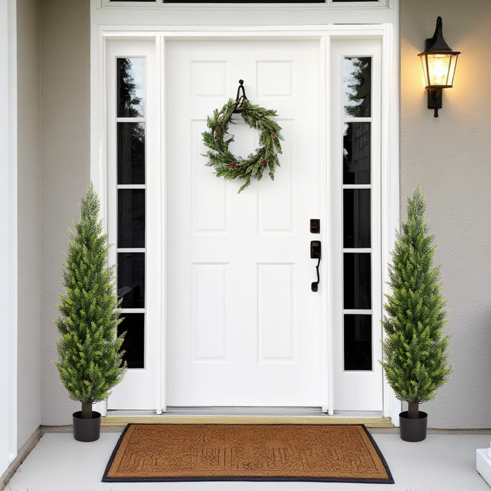 72" Cedar Topiary in Pot, 60" H x 12.6" W x 12.6" D