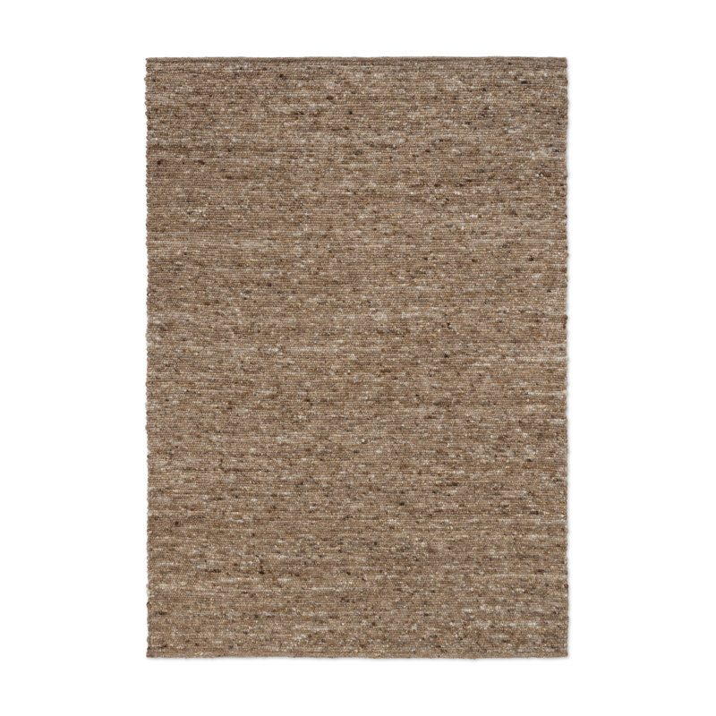 Sober Hand Woven Wool Area Rug, Soft Brown, Rectangle 8'2 x 11'6