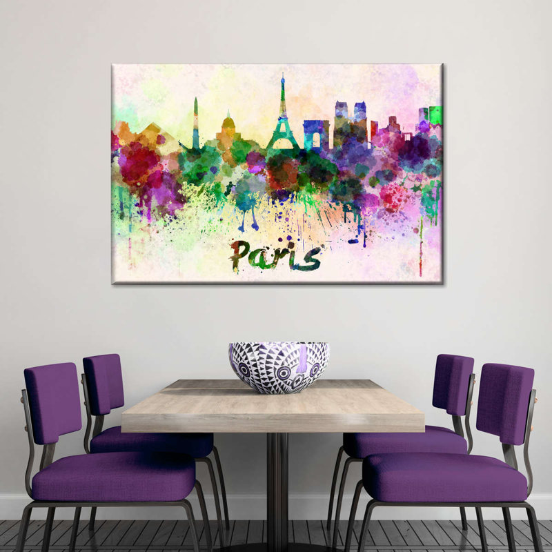" Paris Skyline Colors " by Naomi Heart, 48" H x 32" W x 1.25" D
