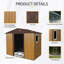 Remise de rangement extérieure en métal 8 pi x 4 pi avec fenêtre et fondation en métal pour la cour, le patio et la pelouse-129591492