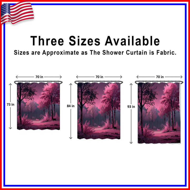 Rideaux de douche Pink Forest, L 70 po x H 84 po