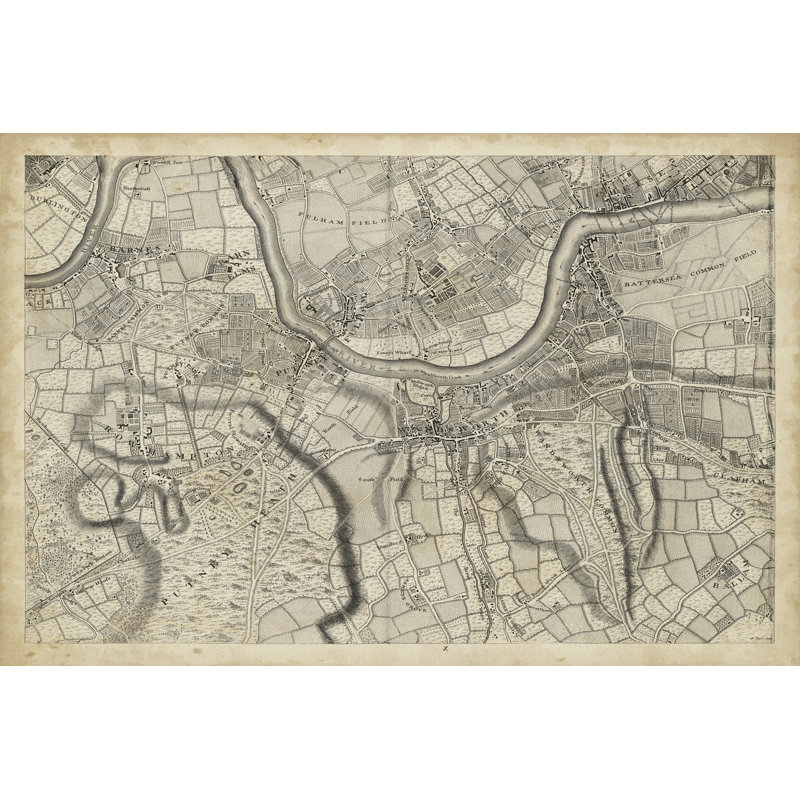 Map Of London Grid X - Wrapped Canvas Print, 46cm H x 30cm W x 3.8cm D