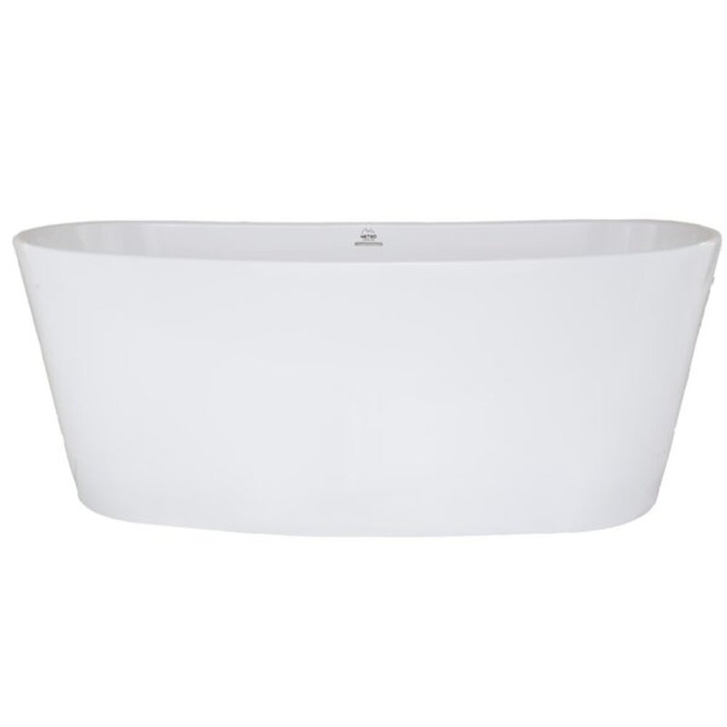 Biscayne 64'' x 31'' Air Solid Surface Bathtub, Glossy White, Polished Nickel