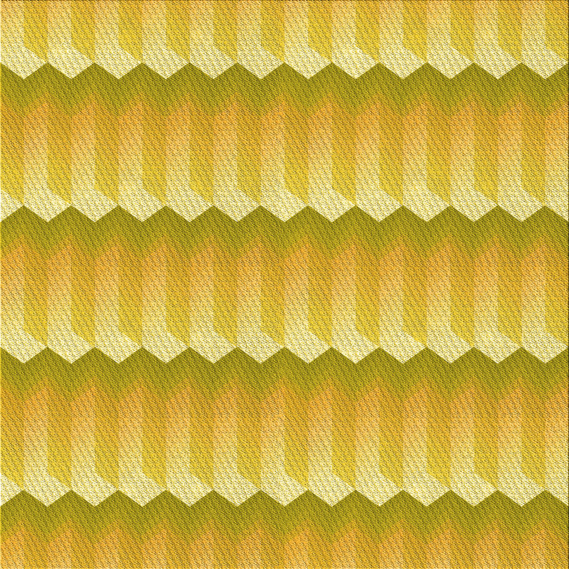 Tapis géométrique en laine beige / vert, Carré 7 pi