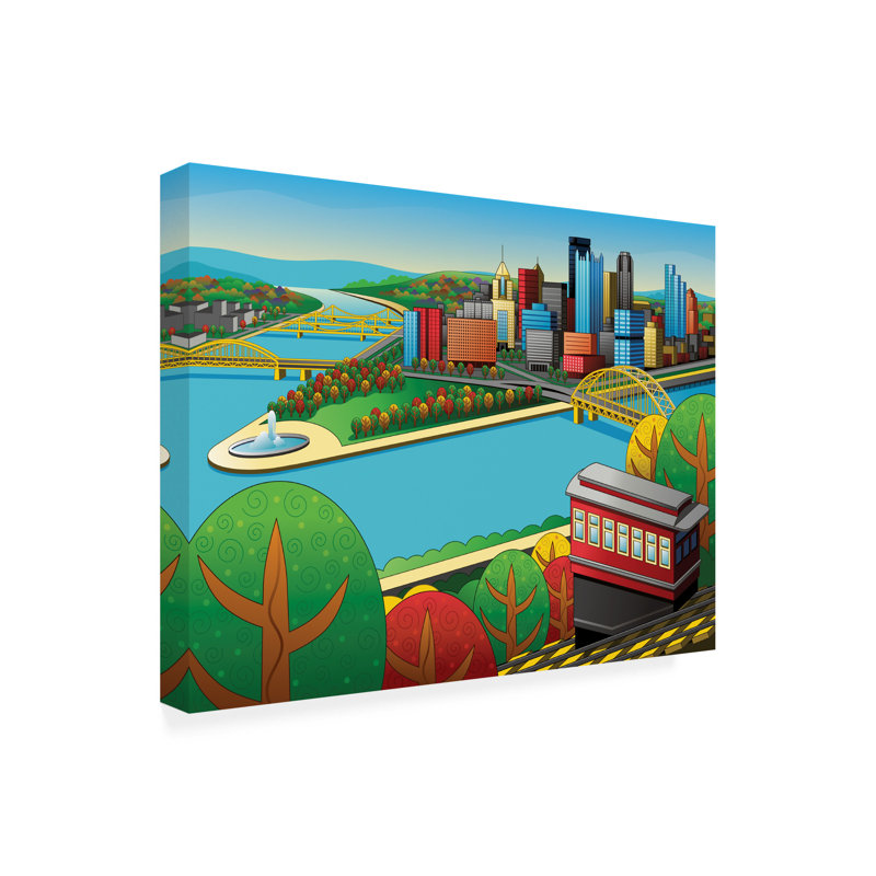 «Pittsburgh Incline Autumn» par Ron Magnes, impression sur toile tendue, H 14 po x l 19 po x P 2 po