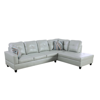 Bawan Faux Leather L-Shaped Sectional