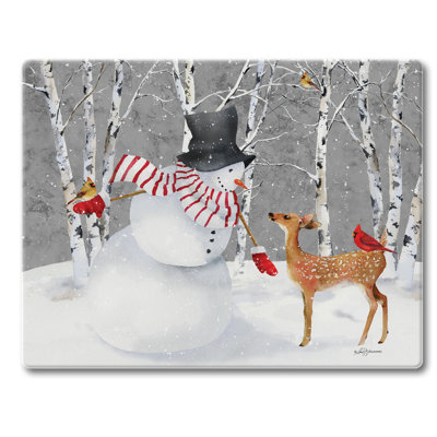 CounterArt Glass Small Snow Day Cutting Board