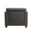 Chaise avec accoudoirs en lin gris avec 3 coussins - Design sans bouton, base garnie de têtes de clou, siège à ressorts ensachés, siège gris anthracite avec 3 accoudoirs,