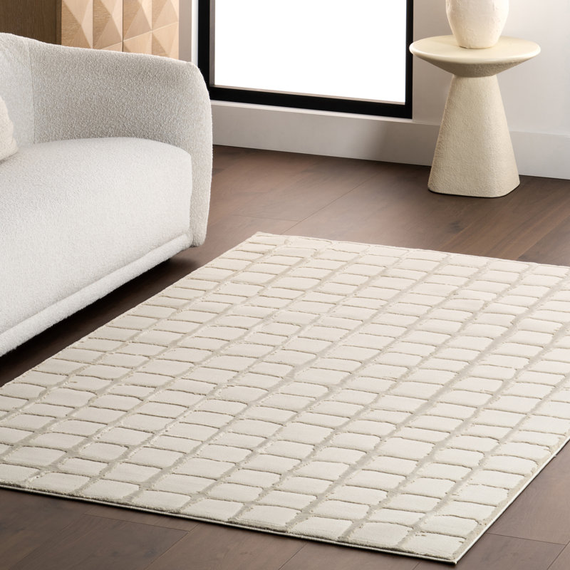 Tapis moderne lavable à la machine Eunice, Rectangle 9 pi x 12 pi