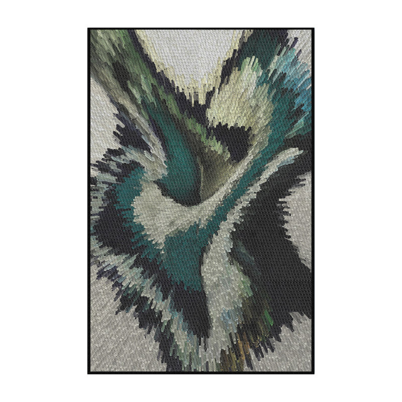 Tapis bleu / gris San Remo, Rectangle 3 pi x 5 pi