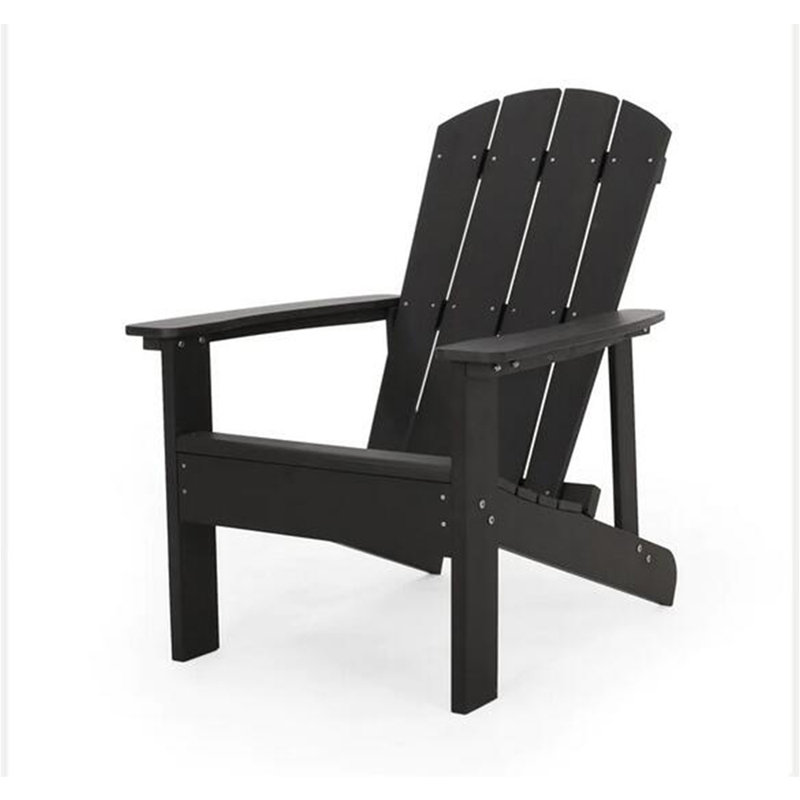 Chaise Adirondack en bois massif Fowlerville, Noir