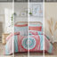 Édredon simple TG avec feuilles de médaillon corail - doux, accents de broderie, ensemble de literie à drap plat, microfibre, ajusté